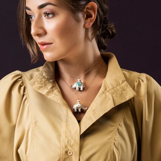ANIMAL PENDANT ELEPHANT WHITE