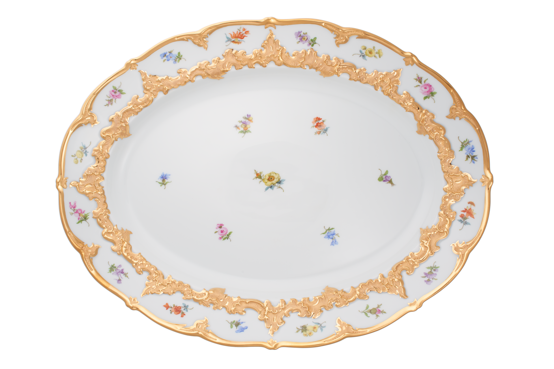 B-FORM 플라워 골드 오발 플레터 40cm