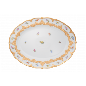 B-FORM 플라워 골드 오발 플레터 40cm