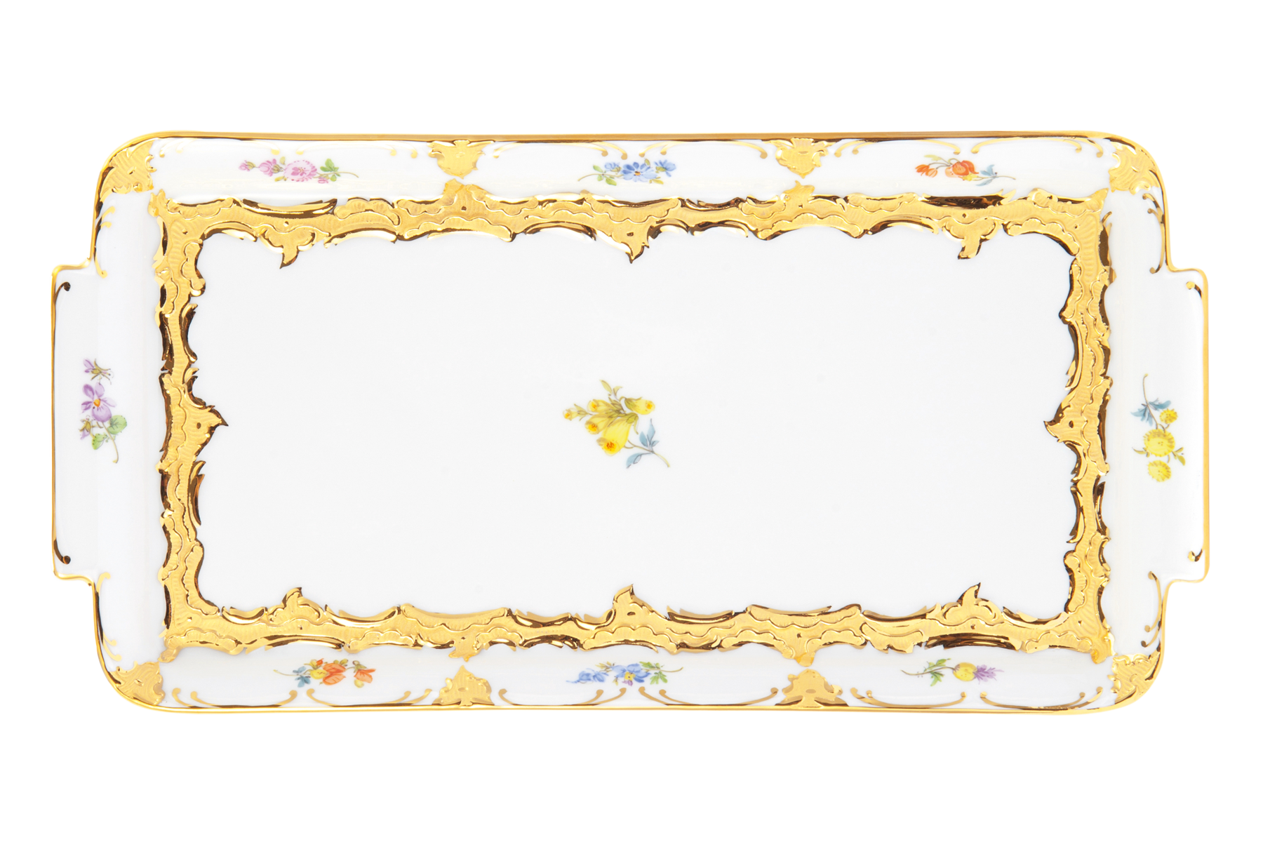 B-FORM 플라워 골드 스퀘어 플레터