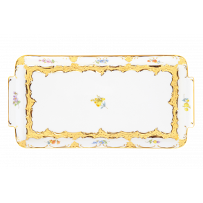 B-FORM 플라워 골드 스퀘어 플레터