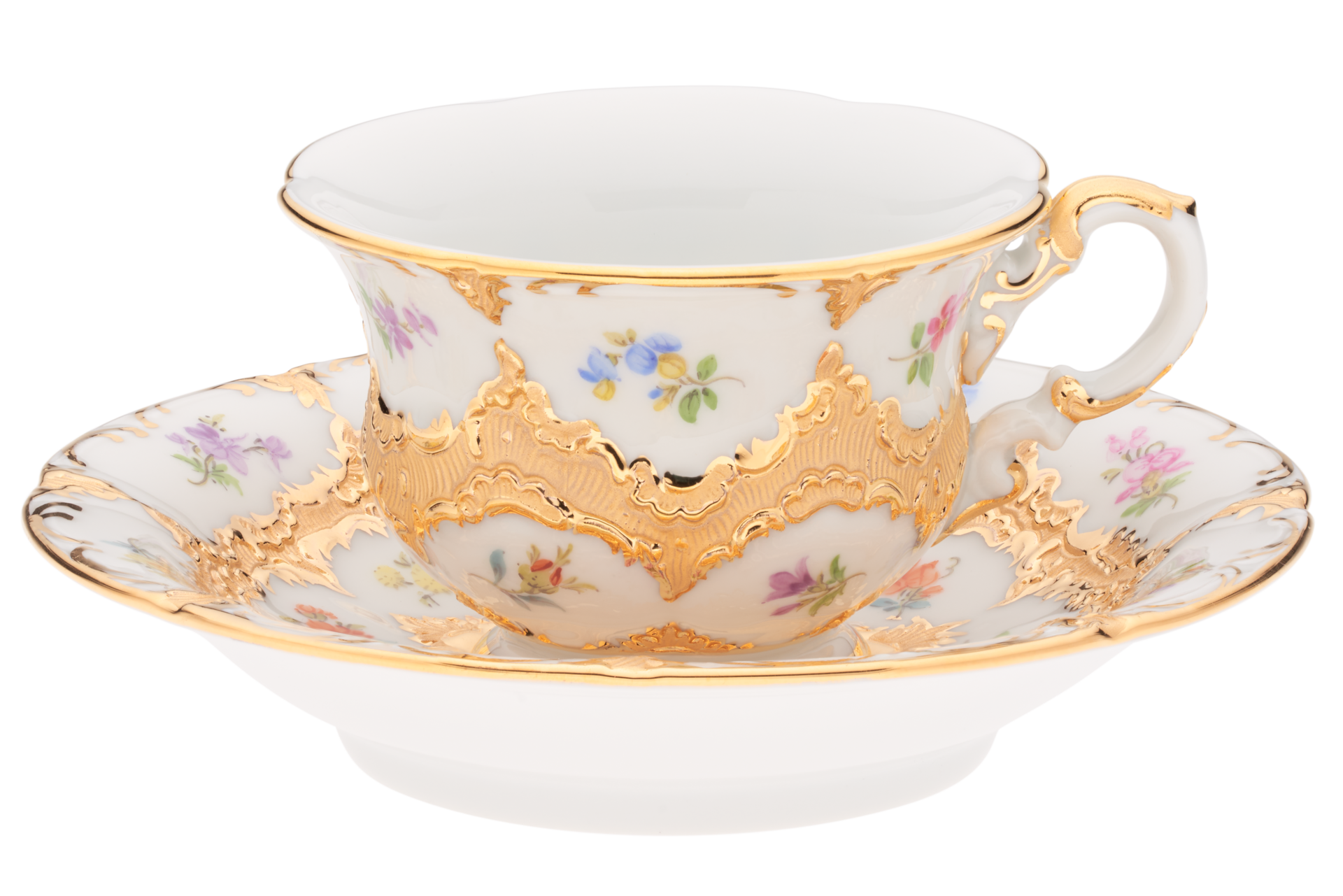 B-FORM 플라워 골드 에스프레소 컵 앤 소서