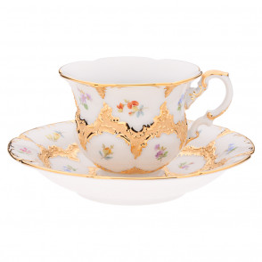 B-FORM 플라워 골드 커피 컵 앤 소서