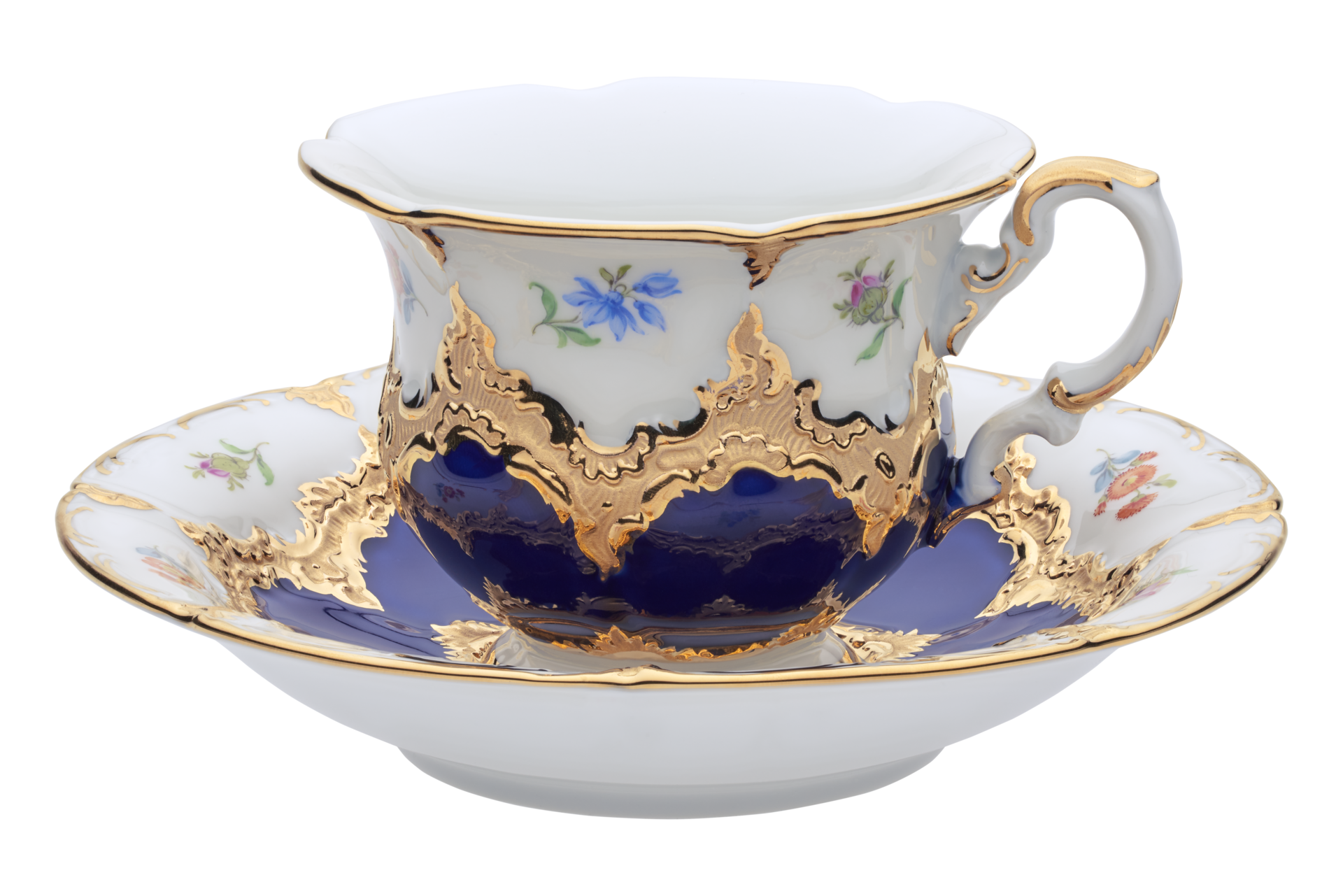 B-FORM 비폼 플라워 블루 커피 컵 앤 소서