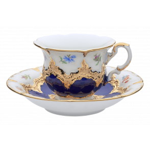 B-FORM 비폼 플라워 블루 커피 컵 앤 소서