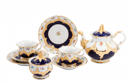 B-FORM 비폼 플라워 블루 티 세트