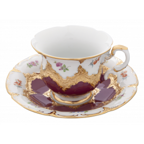 B-FORM 비폼 플라워 퍼플 커피 컵 앤 소서