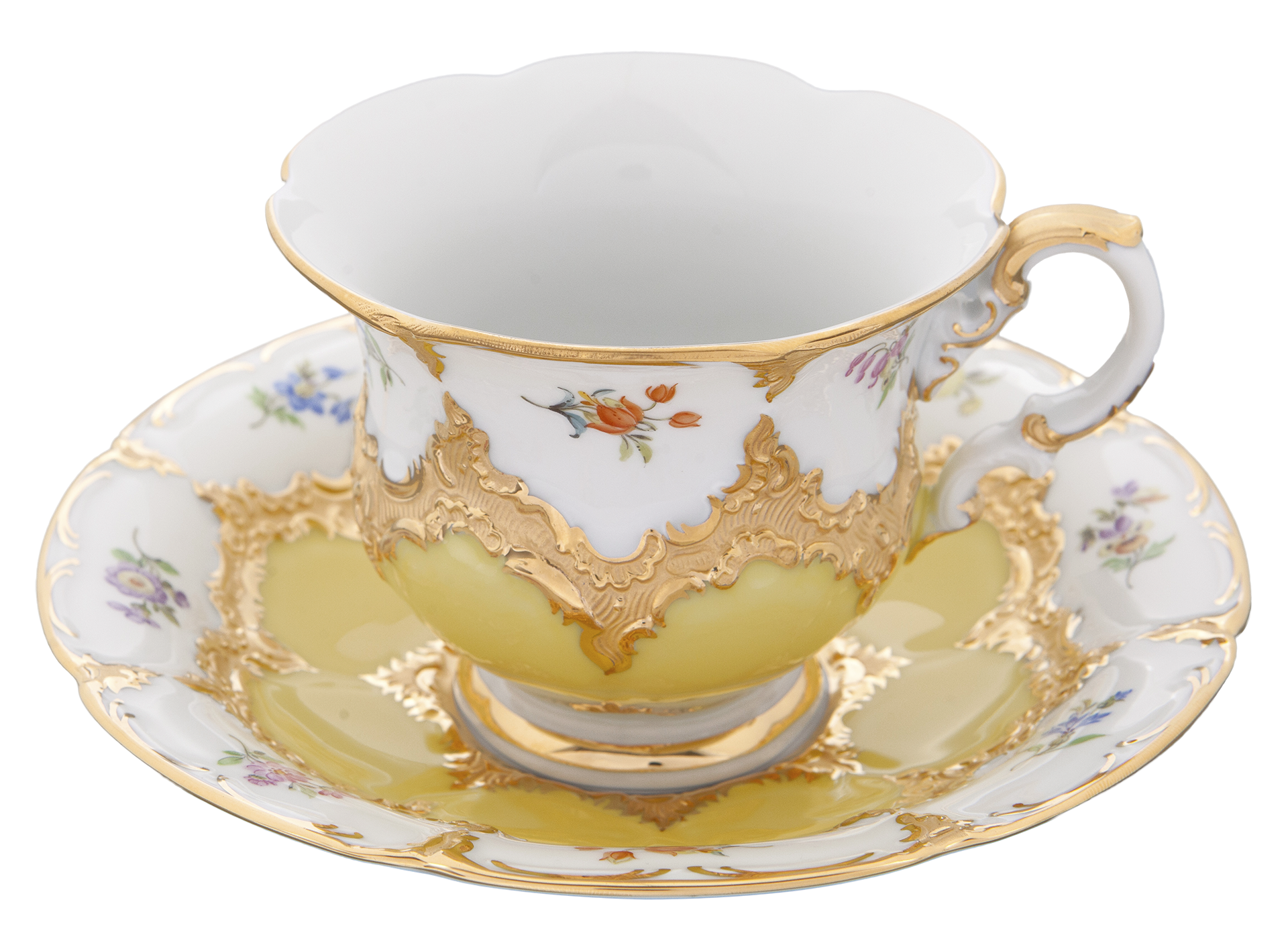 B-FORM 비폼 플라워 옐로우 커피 컵 앤 소서