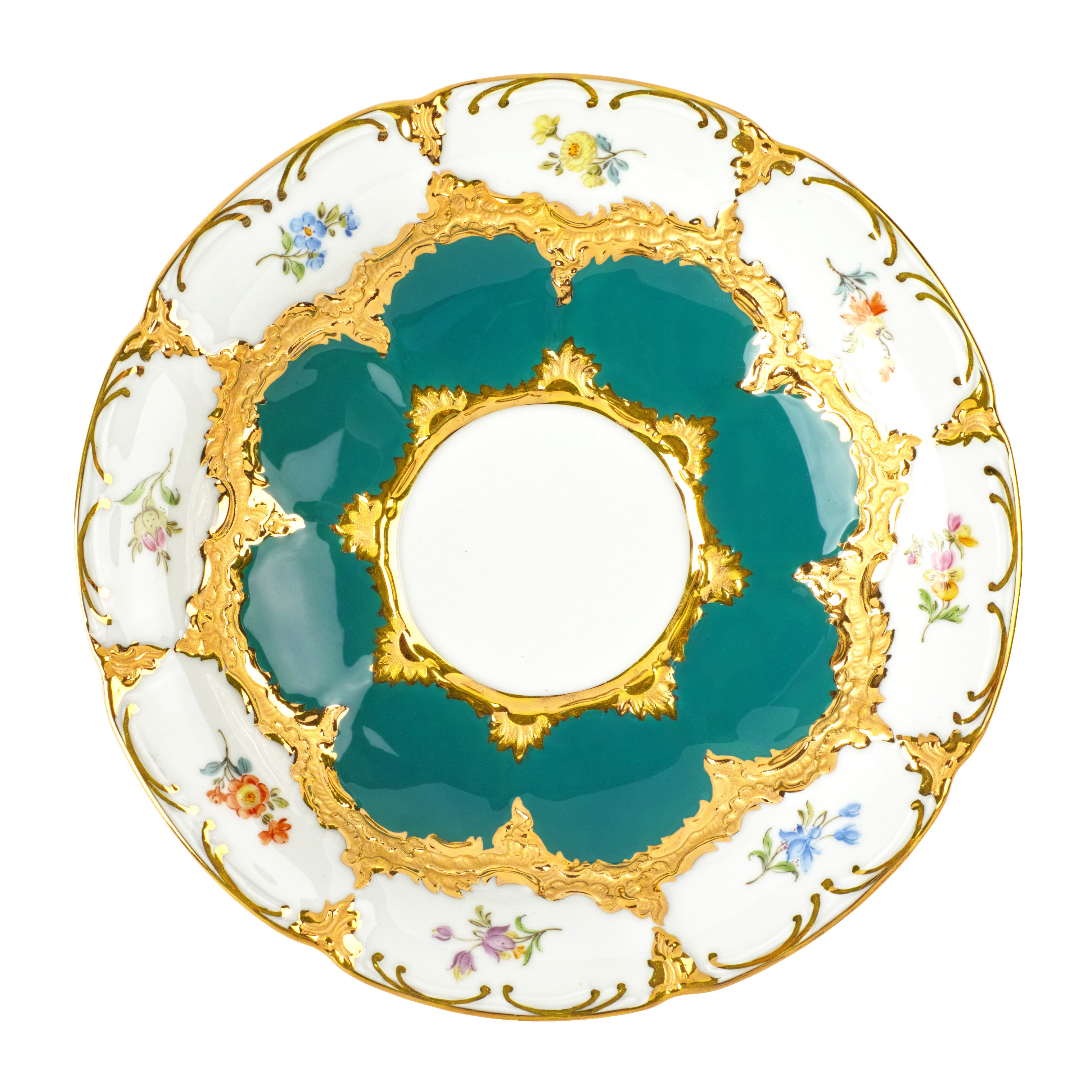 B-FORM 비폼 플라워 다크 그린 커피 컵 앤 소서