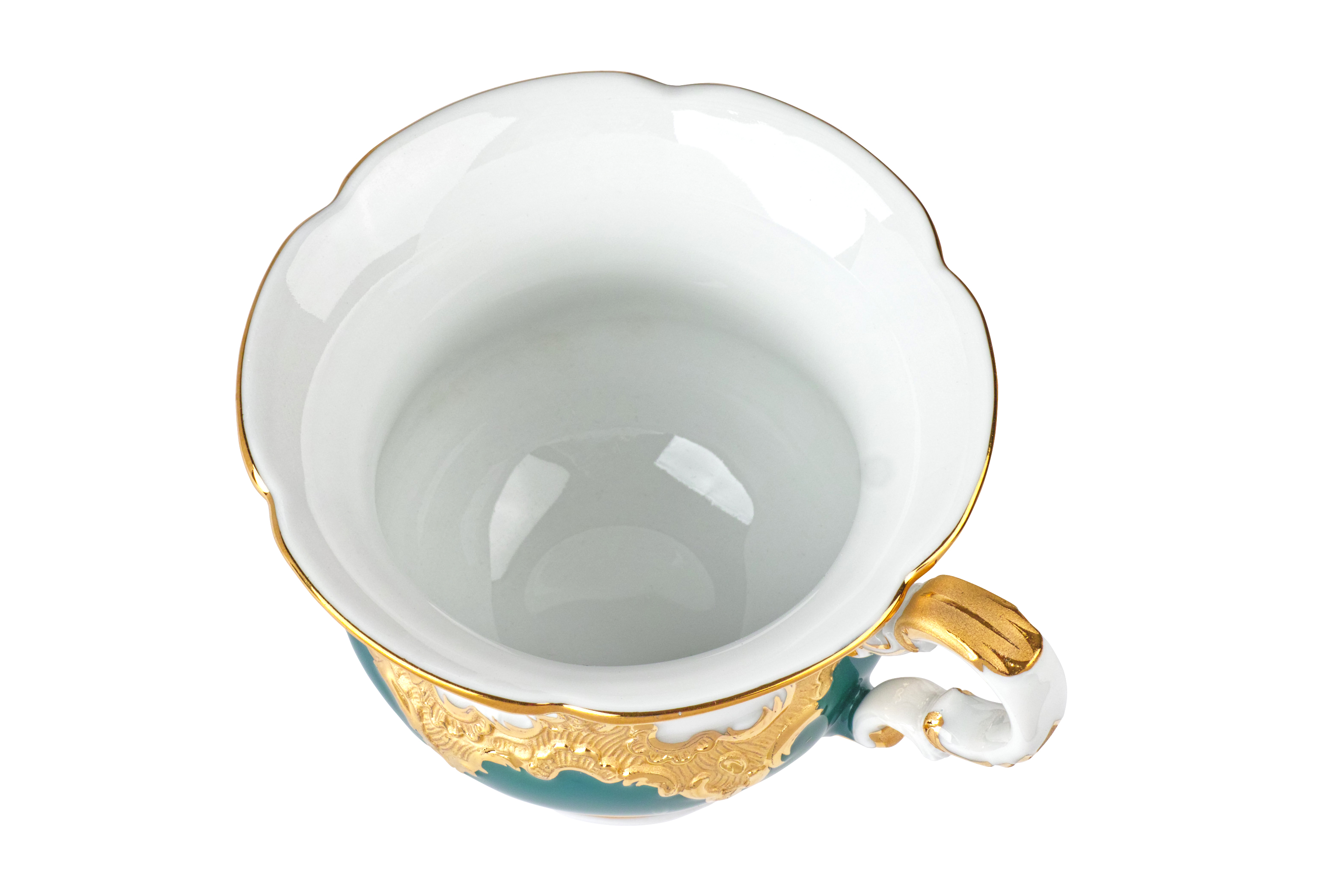 B-FORM 비폼 플라워 다크 그린 커피 컵 앤 소서