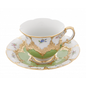 B-FORM 비폼 플라워 라이트 그린 커피 컵 앤 소서