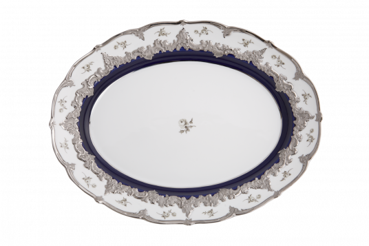 B-FORM 비폼 플라워 플래티넘 오발 플레터 40cm