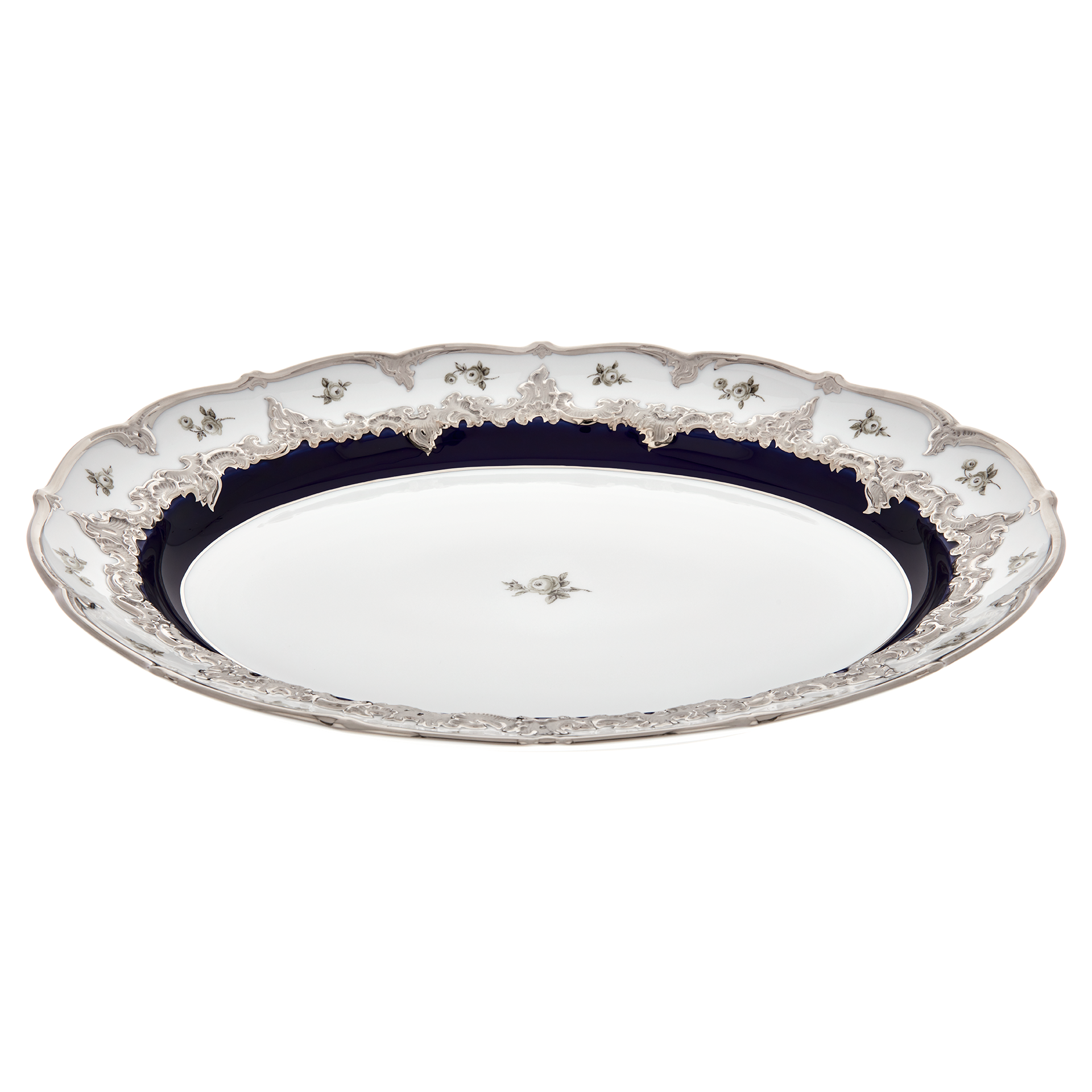 B-FORM 비폼 플라워 플래티넘 오발 플레터 40cm