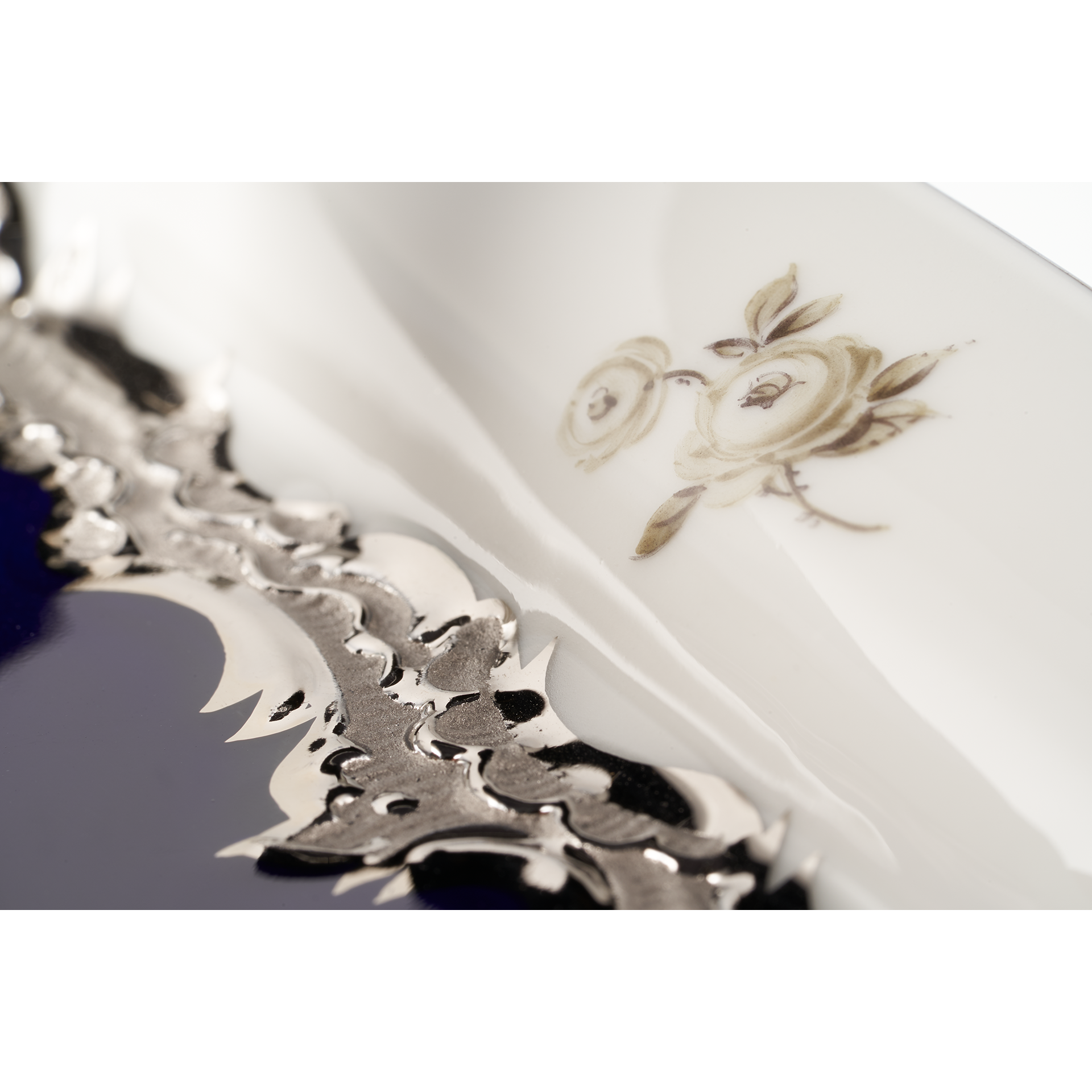 B-FORM 비폼 플라워 플래티넘 스퀘어 플래터