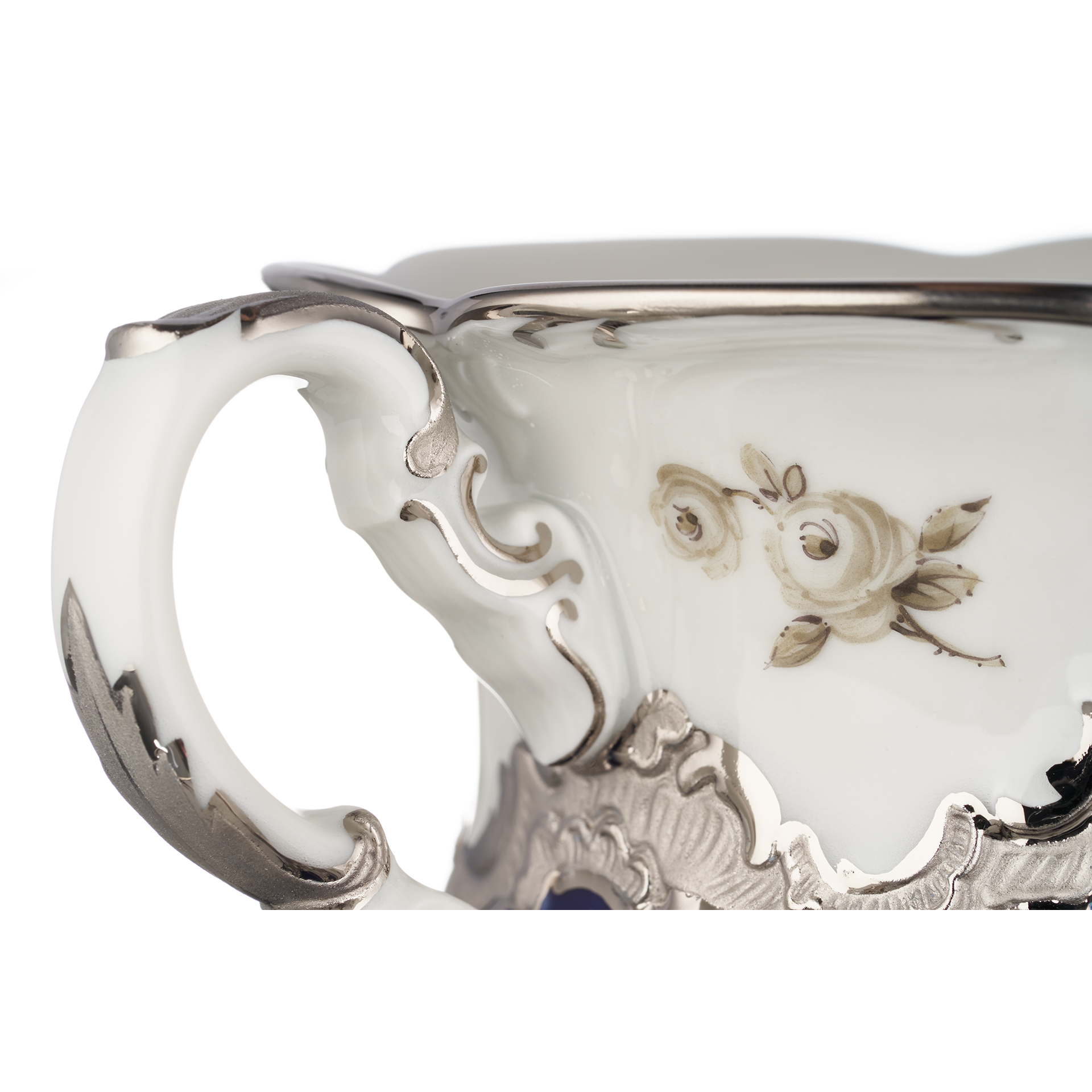 B-FORM 비폼 플라워 플래티넘 커피 컵 앤 소서