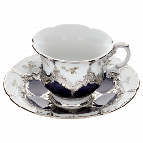 B-FORM 비폼 플라워 플래티넘 커피 컵 앤 소서