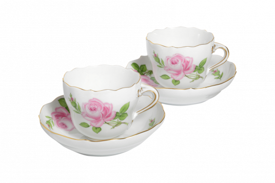 MEISSEN ROSE COFFEE CUP SET