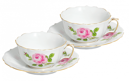 MEISSEN ROSE TEA CUP SET