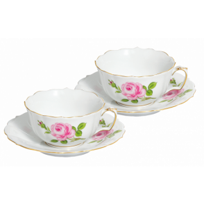 MEISSEN ROSE TEA CUP SET