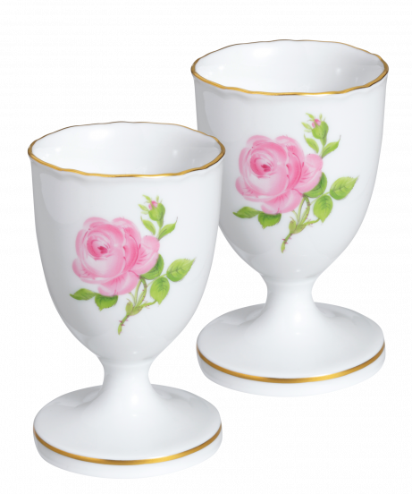 MEISSEN ROSE EGG CUPS SET