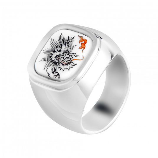 RING, 64 MM MING DRAGON BLACK