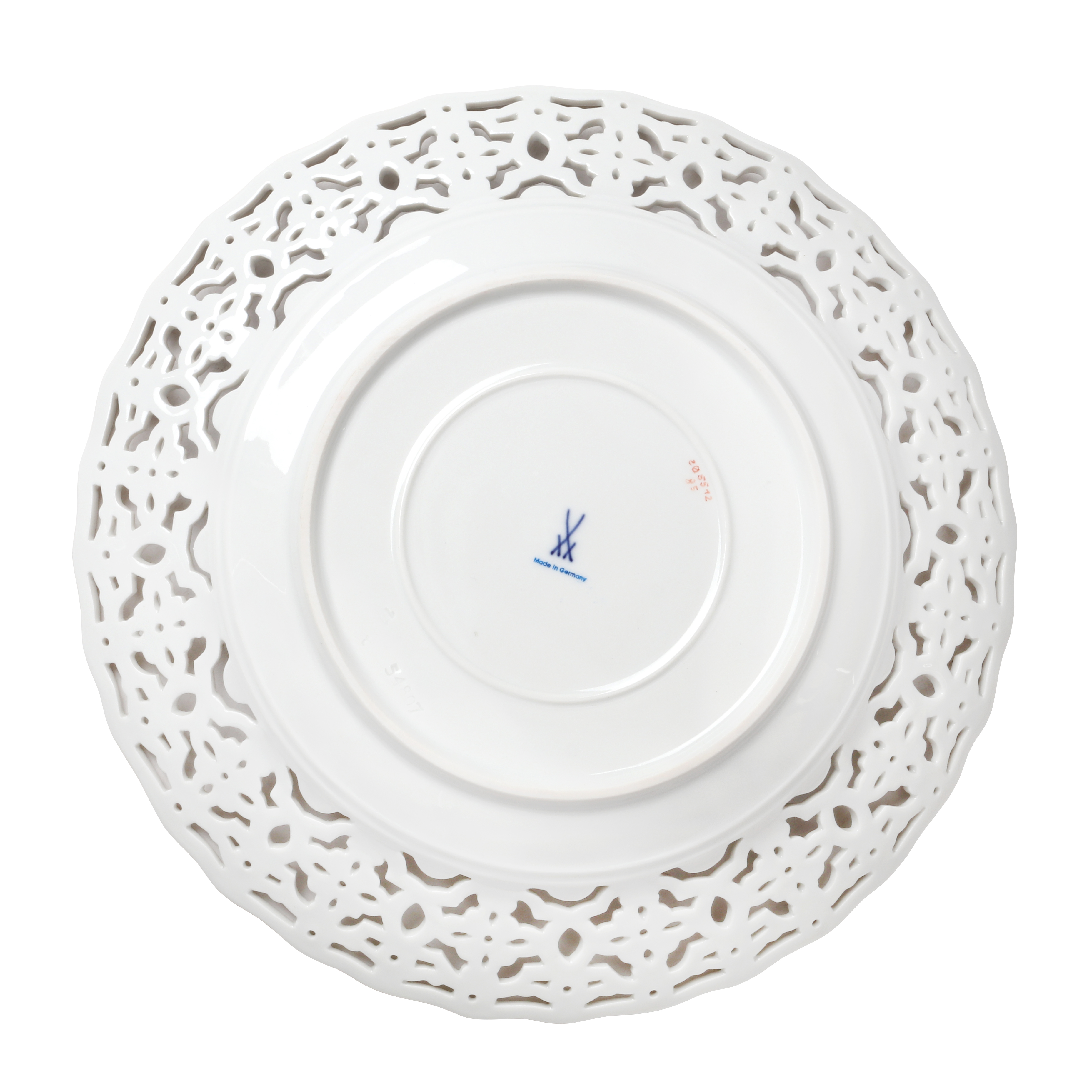 Wall Plate, pierced, Flower painting after Marcolini