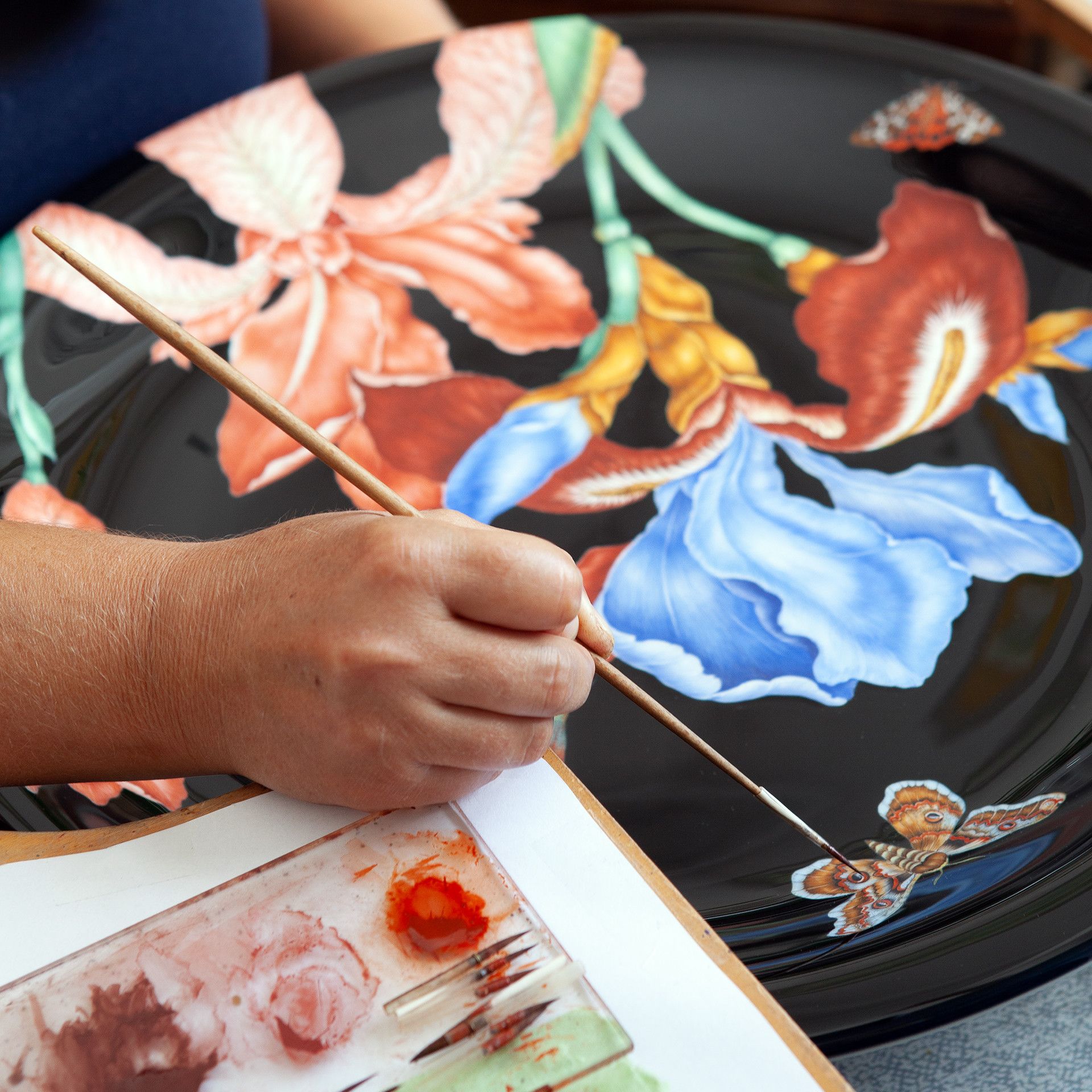 LIMITED MASTERWORKS 2021 WALL PLAQUE, IRIS WITH BUTTERFLIES