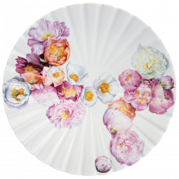 LIMITED MASTERWORKS SCALLOPED DISH, FLORAL FLOURISH