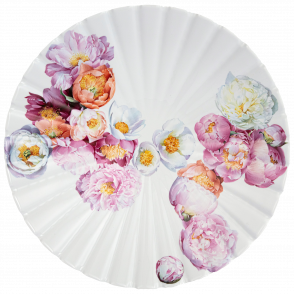 LIMITED MASTERWORKS SCALLOPED DISH, FLORAL FLOURISH