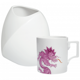 홈 오피스 세트 밍드래곤 머그(퍼플) 앤 화이트 화병