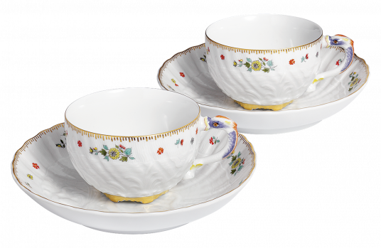 스완 서비스 티 컵 앤 소서 2인조 세트