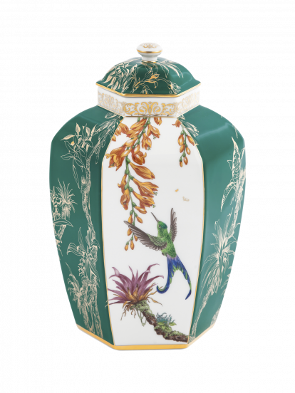 LIMITED MASTERWORKS 2018 VASE HUMMINGBIRD AND ORCHIDS