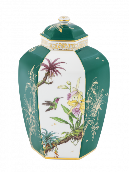 LIMITED MASTERWORKS 2018 VASE HUMMINGBIRD AND ORCHIDS