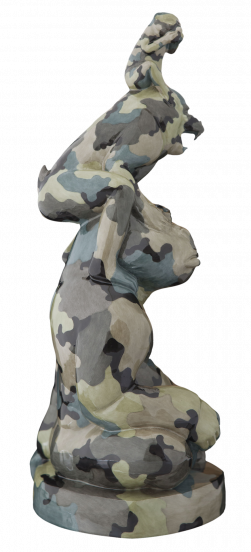 MEISSEN ATELIER 3 MONKEYS CAMOUFLAGE LOOK