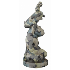 MEISSEN ATELIER 3 MONKEYS CAMOUFLAGE LOOK