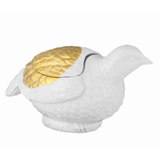 MEISSEN ATELIER QUAIL AS BOX GOLDEN DOTS