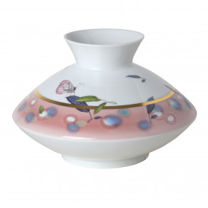 Vase, 'Blatt-tonisch', purple, butterflies, coloured, gold band