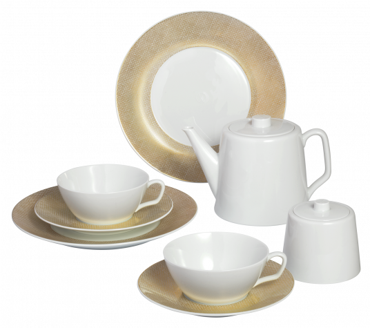 MEISSEN® COSMOPOLITAN MESH GOLD TEA SET
