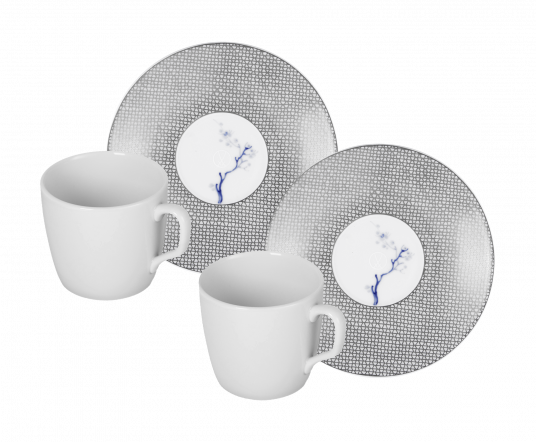 MEISSEN® COSMOPOLITAN BLUE ORCHID PLATINUM ESPRESSO SET