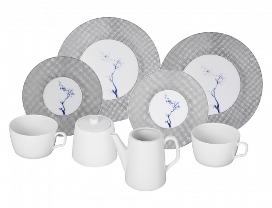 MEISSEN® COSMOPOLITAN BLUE ORCHID PLATINUM COFFEE SET