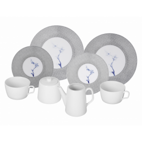 MEISSEN® COSMOPOLITAN BLUE ORCHID PLATINUM COFFEE SET