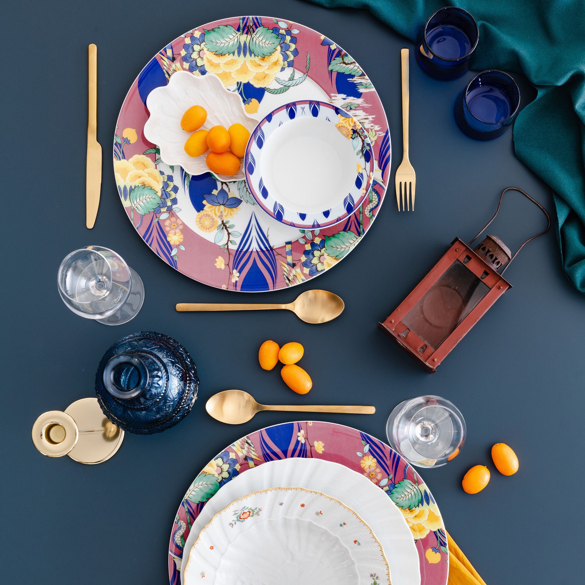 MEISSEN COLLAGE MYSTIC GARDEN PLATE SET 3PCS.