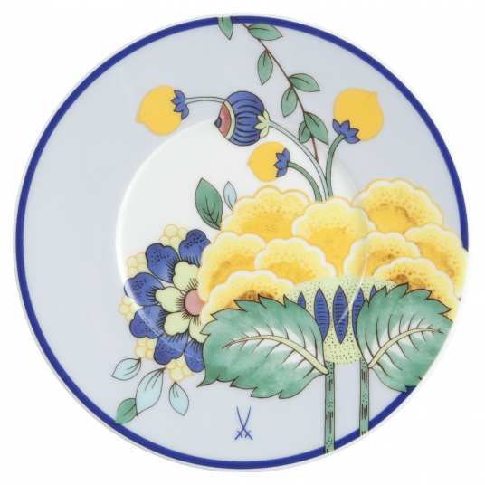 MEISSEN COLLAGE MYSTIC GARDEN COFFEE CUP WITH SAUCER