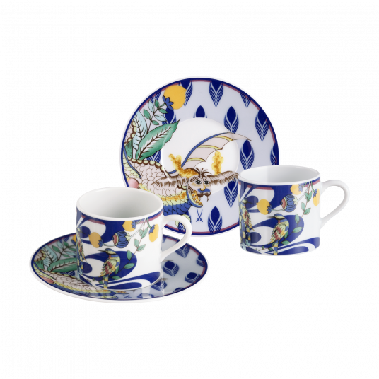 MEISSEN COLLAGE MYSTIC GARDEN ESPRESSO CUP SET