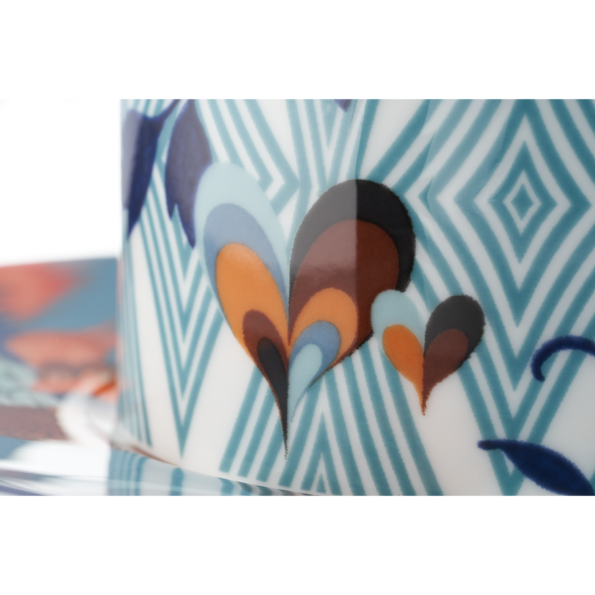 MEISSEN COLLAGE LOVE BIRDS COFFEE CUP SET