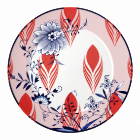 MEISSEN COLLAGE BLOOMY FEATHERS PRESENTATION PLATE