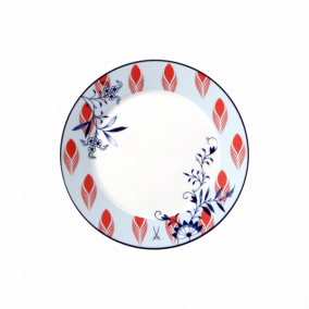 MEISSEN COLLAGE BLOOMY FEATHERS STARTER & DESSERT PLATE