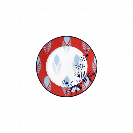 MEISSEN COLLAGE BLOOMY FEATHERS BREAD- & BUTTER PLATE