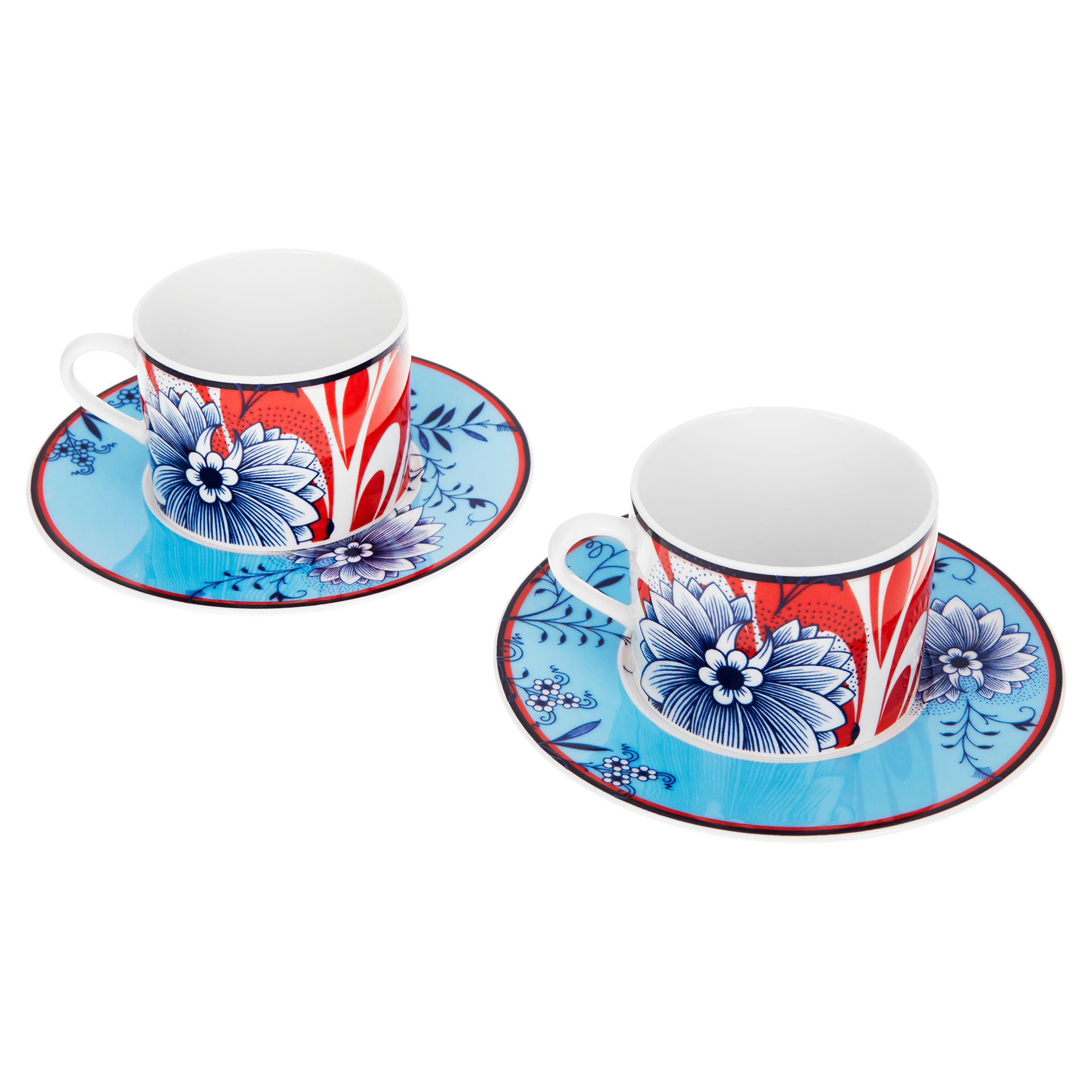 블루미페더 커피 컵 앤 소서 2인조 세트