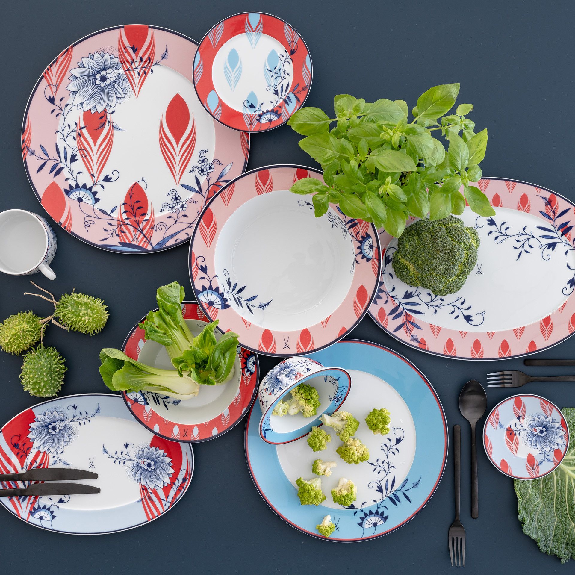 블루미페더 커피 컵 앤 소서 2인조 세트